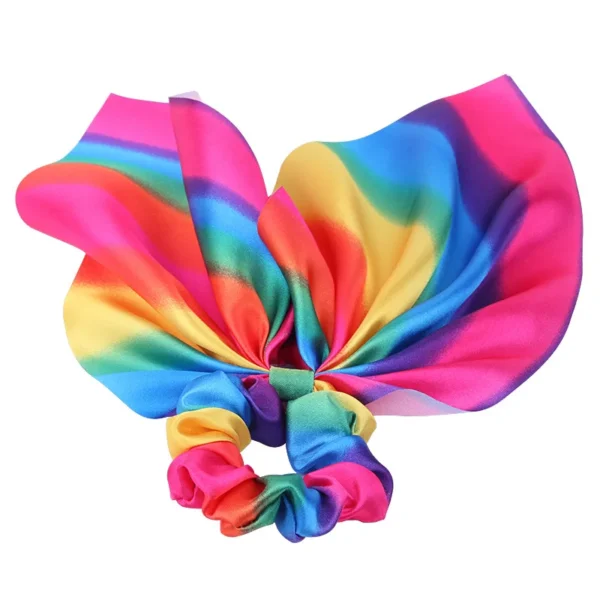 Rainbow Bow Hair Ties for Women and Girls