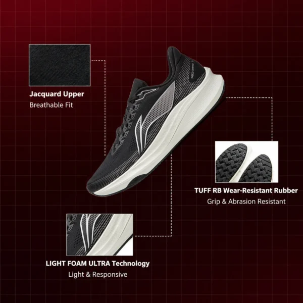 Li-Ning Men's RED HARE 9 Racing Running Shoes LIGHT FOAM ULTRA Breathable Durability Anti-slip LiNing Training Sneakers ARPW003