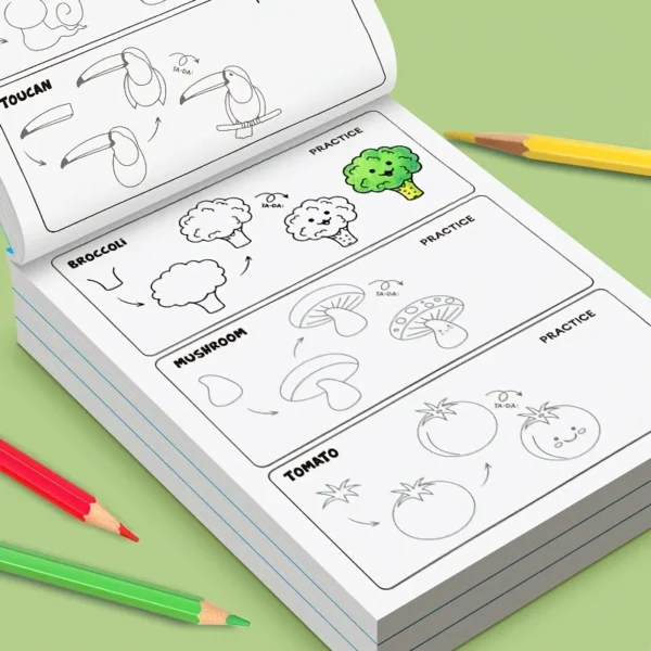 200+ Step-By-Step Creative Drawing Book |   Durable Paper, Art Learning and Painting Supplies, Educational Art Activity Book to Cultivate Creativity and Motor Skills, Gift for Art Enthusiasts, Easter, Christmas, Birthday Gifts