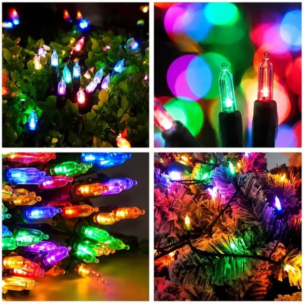 Decorative Christmas String Lights Battery Box Mini Bulb Warm White Multicolor 8 Effects Waterproof IP54 Rating Patio Decor XL