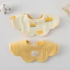 Sac61a821e10d4696a24e039db129bfcaZ.webp Cute Two-sided Usable Baby Feeding Bib Pure Cotton Gauze Pacifier Saliva Towel Breathable Petal Bib For Newborn Toddler