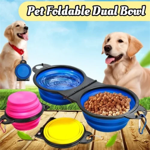 Collapsible Double Pet Travel Bowls