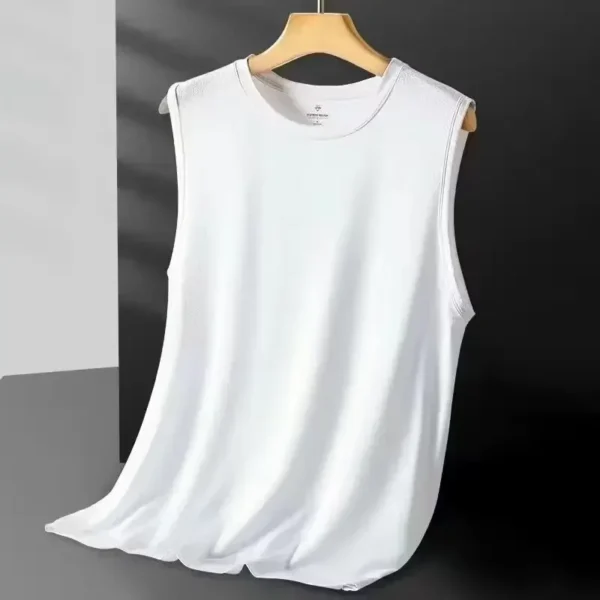 Sb00af5fa700b4d94ad2ed9019d8be19by.webp Men's Ice Silk Mesh Vest Lightweight Sports Summer Wear Sleeveless T-shirt Tank Top Casual Fashion Outerwear