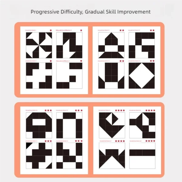 Educational Black and White Building Block Puzzles, Educational Toys That Promote Learning, Entertainment, Intelligence, Manual and Mental Dexterity, Hand-Eye Coordination, Interaction, Interest Development, Two-Player Interaction, Logical Reasoning Training, Tabletop Games, Suitable for Birthdays,