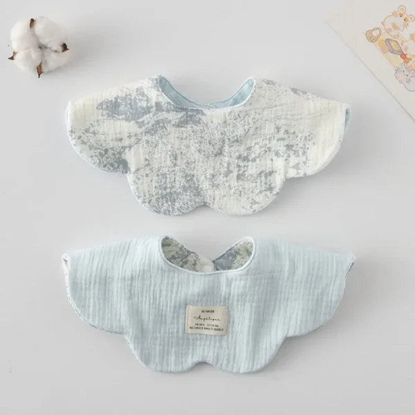 Sb0a8051f52054e3fbbdbbc2d4c09c8c4d.webp Cute Two-sided Usable Baby Feeding Bib Pure Cotton Gauze Pacifier Saliva Towel Breathable Petal Bib For Newborn Toddler