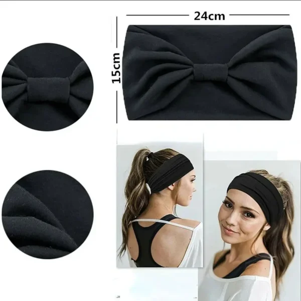 Sb49c525adcca4db1b81633717242a0a94.webp Head Band Women Hair Accessories Solid Wide Headband Bowknot Turbans Wash Face Make-up Hair Band Sports Running Yoga Headbands