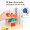 Wooden Building Blocks with 3D Stereo Projection Space Shadow Matching Puzzle and Early Education Assembly Toys
