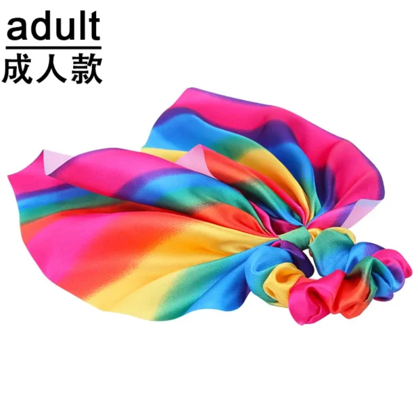 Rainbow Bow Hair Ties for Women and Girls