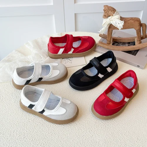 Sbc3e736ab1374741b59686b3a451c73dN.webp Children's Casual Sneakers for Ages 3-18 Red Boys' and Girls' All-Season Shoes White Soft-Sole Anti-Slip Training Shoes for Kids