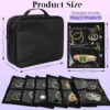 Travel Jewelry Organizer Case,Jewelry Bags Jewelry Storage Book Binder with Clear Zipper Velvet Pouch for Traveling,Earrings