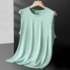 Sc2efadc9f593450ba554cda3c34e1f2aI.webp Men's Ice Silk Mesh Vest Lightweight Sports Summer Wear Sleeveless T-shirt Tank Top Casual Fashion Outerwear