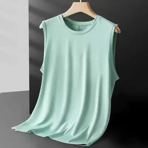 Sc2efadc9f593450ba554cda3c34e1f2aI.webp Men's Ice Silk Mesh Vest Lightweight Sports Summer Wear Sleeveless T-shirt Tank Top Casual Fashion Outerwear