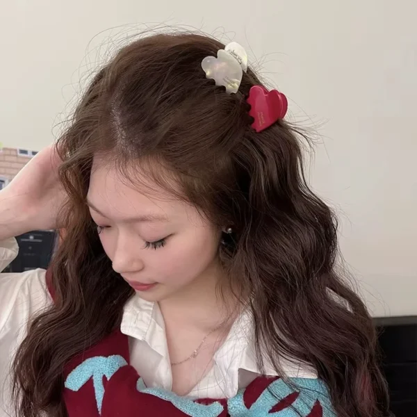 Sc3b0505cf4c84d6e8ef56d6831ddd506k.webp 3.5cm Small Hair Claw Acetate Hair Crabs Cute Heart Shaped Hairclips Children Women Girls for Hair Accessories Hairpins Clips