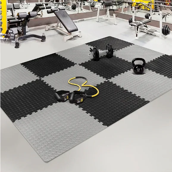 Sc6077abc38c74065b377780d333f2eb0M.webp 30x30cm 16 Pcs Interlocking Yoga Mat Home Gym and Yoga Equipment Protective Mat EVA Foam Non Slip Flooring Indoor Fitness