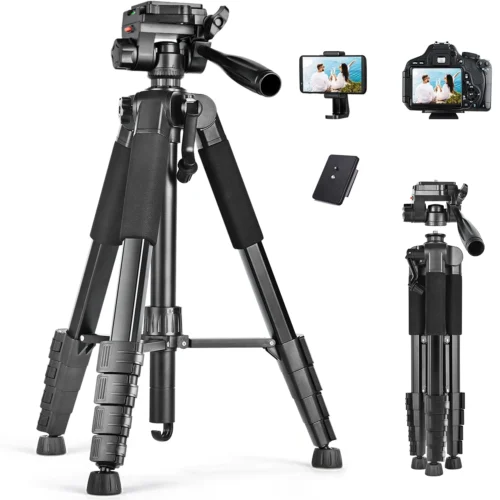 Sc6b2e06b2819485ea7816d0f66ed03e2r.webp 79” Camera Tripod, Tripod for Camera and Phone, Aluminum Professional Tripod Stand with Carry Bag and Phone Holder