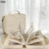 Travel Jewelry Organizer Case,Jewelry Bags Jewelry Storage Book Binder with Clear Zipper Velvet Pouch for Traveling,Earrings