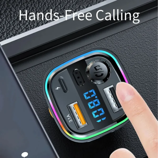 Sc83556157eca4bf588000d0b4da6ada7R.webp Car FM Transmitter Bluetooth Wireless Adapter Hands-Free Calling USB Charger Audio Receiver for Music Streaming in Vehicles Plus