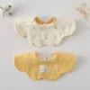 Sc962ab4042764f72bb0c952593fbb5e1X.webp Cute Two-sided Usable Baby Feeding Bib Pure Cotton Gauze Pacifier Saliva Towel Breathable Petal Bib For Newborn Toddler