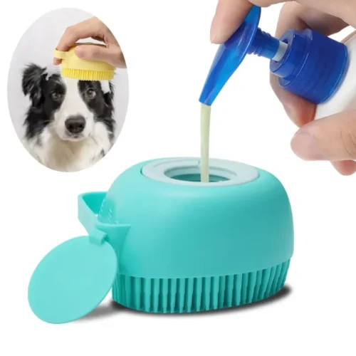 Pet Bath Brush with Shampoo Dispenser