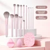 Sccb24b5f28da41e0b9db315058eed513B.webp Makeup Brush Set - Soft Synthetic Hair Brushes for Beauty Tools - Foundation Brush, Blush Brush, Eye Shadow Brush, Powder Puff