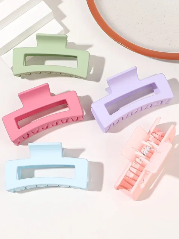 7 Piece Matte Square Hair Claw Clips – 3.4 in