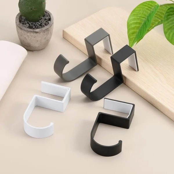 Sce7615070c954d9daf436bfdc31ba3e9P.webp Desk Hook Organizer Anti-Slip Design Sleek Black White for Office Student Desk Organization Bag Storage Utility Hooks
