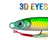 8Pcs Metal Fishing Lure 7g/10g/15g/20g/25g/30g Slow Sinking Fishing Jigs 3D Eyes Laser Fishing Bait with Sharp Hooks for Fishing