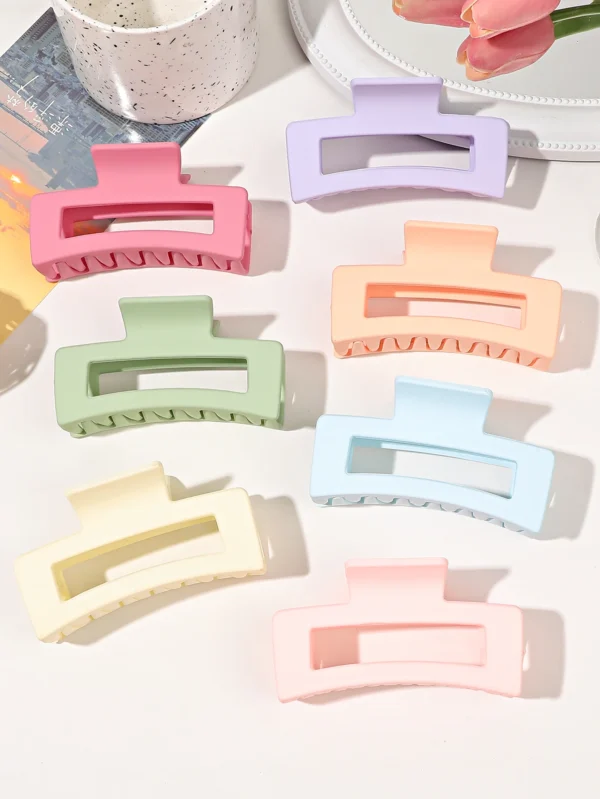 7 Piece Matte Square Hair Claw Clips – 3.4 in