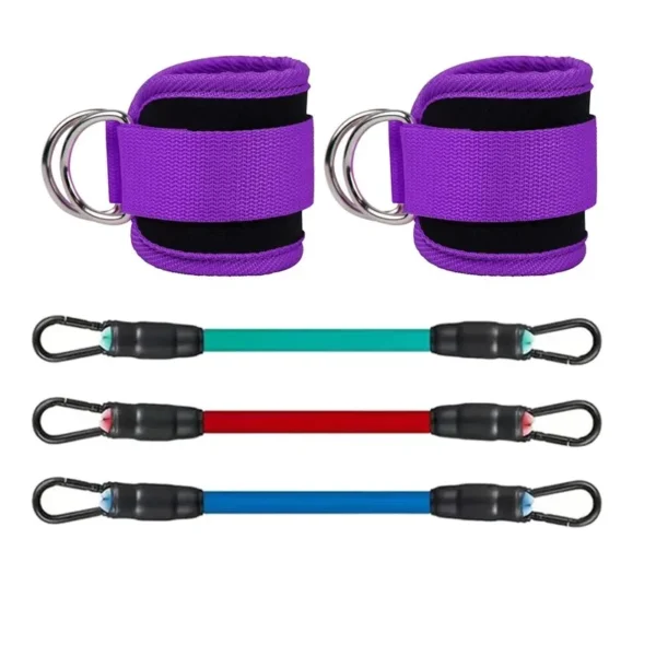Sd717bb97410e42158b8d53797246526cV.webp Ankle Straps Resistance Bands Set Fitness Workout Exercise Equipment Ankle Weight Yoga Elastic Fitness Band For Gym Man Woman