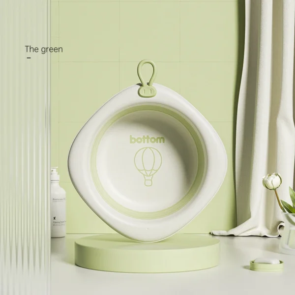 Sd888738a416c44a89eb54b8ace92982f4.webp Baby Folding Washbasin Newborn Baby Product Three Piece Set Of Washbasin Children's Special For Washing Face Feet And Buttocks