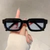 New Men Vintage Rectangle Frame Sunglasses Fashion Retro Sun Glasses Luxury Brand Design Glasses UV400 Eyewear Women Goggles