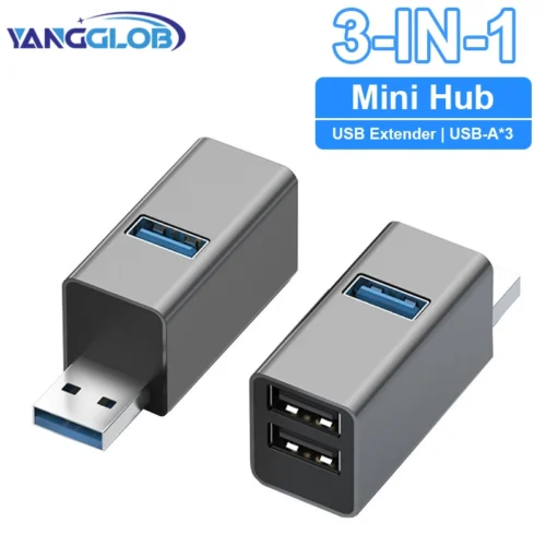 Sdc33a2c4b85449dfbf4ff3ee764cabf3b.webp USB Hub 3 Ports High Speed USB Splitter Fast Data Transfer Portable Mini USB Extender for PC Computer Desktop Laptop USB A Hub
