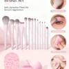 Se4f47fe3743b4a6499ab352bfb6544eec.webp Makeup Brush Set - Soft Synthetic Hair Brushes for Beauty Tools - Foundation Brush, Blush Brush, Eye Shadow Brush, Powder Puff