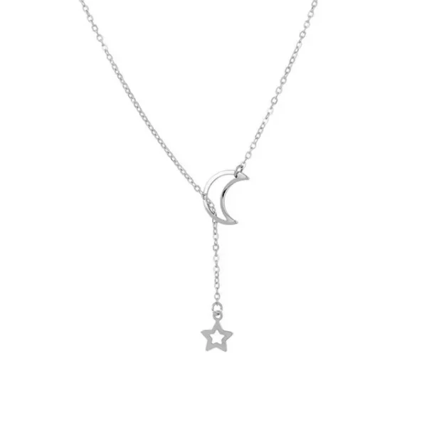 Se6b0ea33148d4c20926c621aa1997827R.webp New Simple Moon Star Pendant Choker Necklace Simple Gold Color Alloy Charm Chain Collares Necklace For Women Party Jewelry
