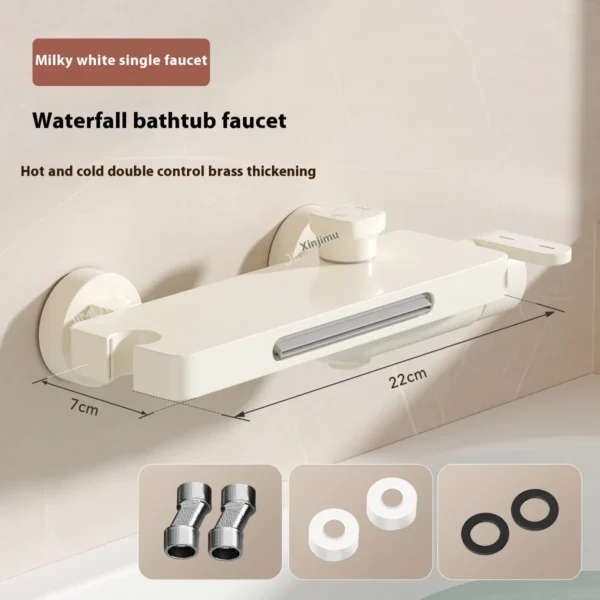 Se8e5b5e97532499e856fa0bde3d1692dL.webp Wall Mounted Bathtub Faucet Bathroom Accessories High Flow Mixing Valve Shower Kit Showerhead Set Solid Brass Shower Faucet