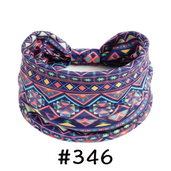 See8973b14478468199b5c4e747114fc4V.webp Boho Headbands for Women Knotted Wide Headwrap Turban Yoga Workout Head Bands Stretch Hiarbands Cotton Bandana Hair Accessories