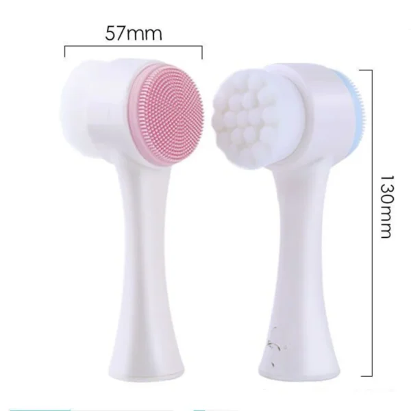 Sf30123c3ed2940549f768035b18c0958n.webp 3D Double Silicone Facial Cleansing Brush Manual Massage Facial Brush Soft Bristles Exfoliator Double Sided Face Wash Brush