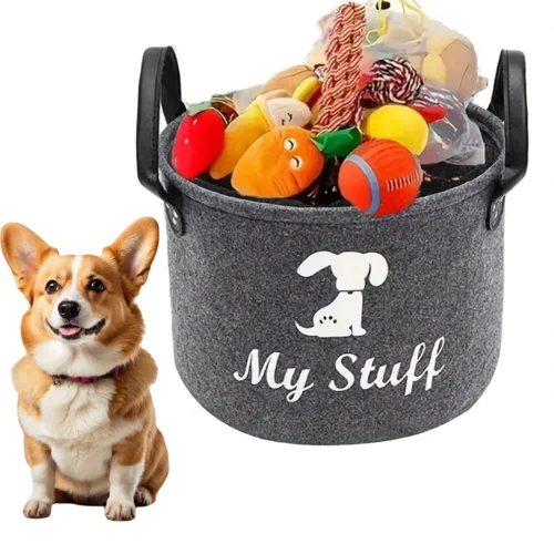 Felt Pet Toy Storage Basket