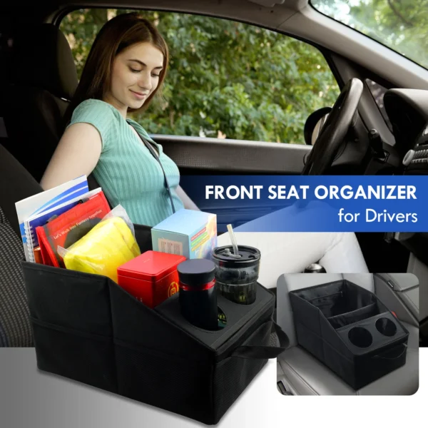 Sf8df411d828f4985911d8b6d80405468B.webp Car Trunk Organizer - Car Organizer, Foldable Trunk Organizer, Sturdy Auto Parts Organizer, Black,