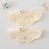Sffb6d83b84e14b4383f824b85dd023bae.webp Cute Two-sided Usable Baby Feeding Bib Pure Cotton Gauze Pacifier Saliva Towel Breathable Petal Bib For Newborn Toddler