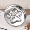 Paw-Pattern Stainless Steel Slow Feeder Dog Bowl